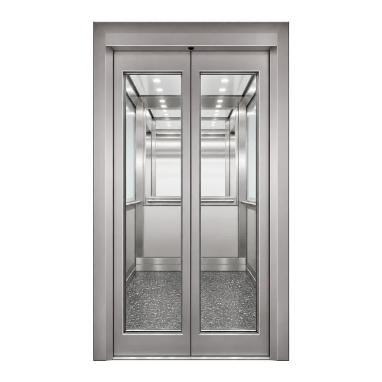 Portes automatiques d'ascenseur en acier inoxydable et vitrages