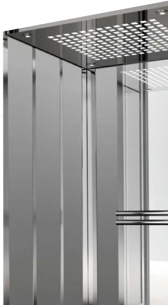Intérieur de cabine d'ascenseur APM Résidence en inox